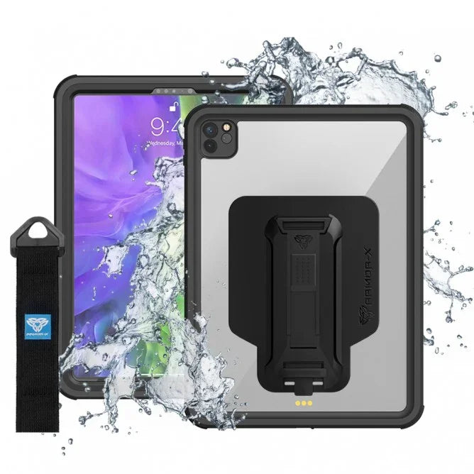Armor-X Mxs Series Case For iPad Pro 11 (2020) iP68 Waterproof Case With Handstrap & Kickstand & X-Mount - Black - Tashqila Armor-X Mxs Series Case For iPad Pro 11 (2020) iP68 Waterproof Case With Handstrap & Kickstand & X-Mount - Black - Tashqila